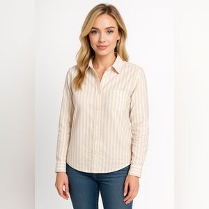Sarah Alexandra Striped Button-Down Shirt - Size 10